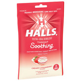 HALLS Throat Soothing (Previously HALLS Breezers) Creamy Strawberry Throat Drops, 25 Drops